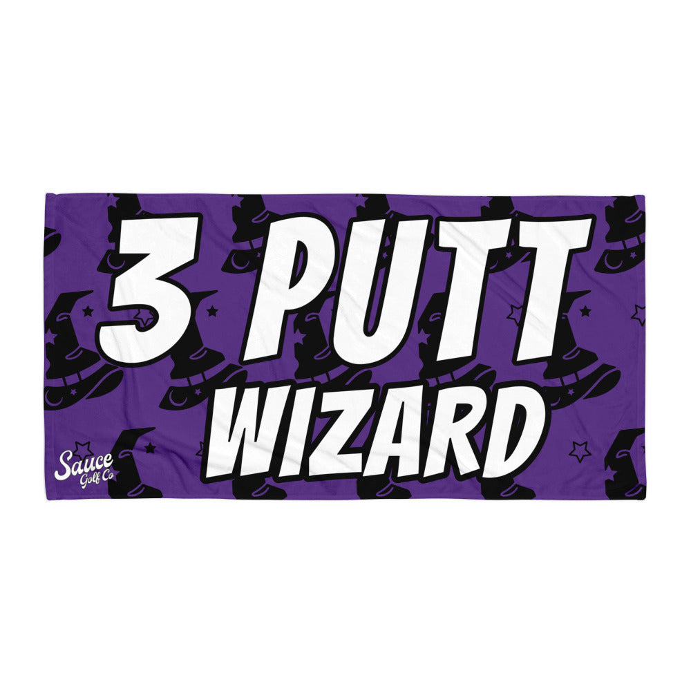 3 Putt Lettering 3 PUTT WIZARD Sublimated Golf Towel – Sauce Golf