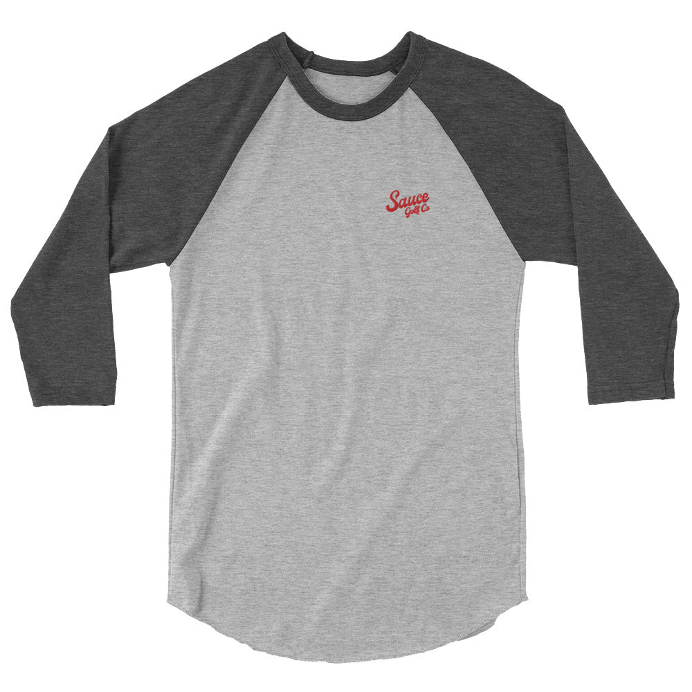SAUCE SCRIPT Embroidered Baseball Shirt