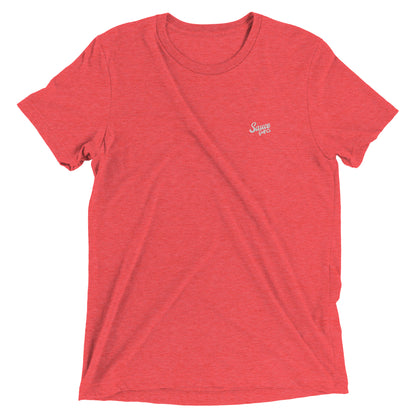SAUCE SCRIPT Embroidered Tri-Blend T-Shirt